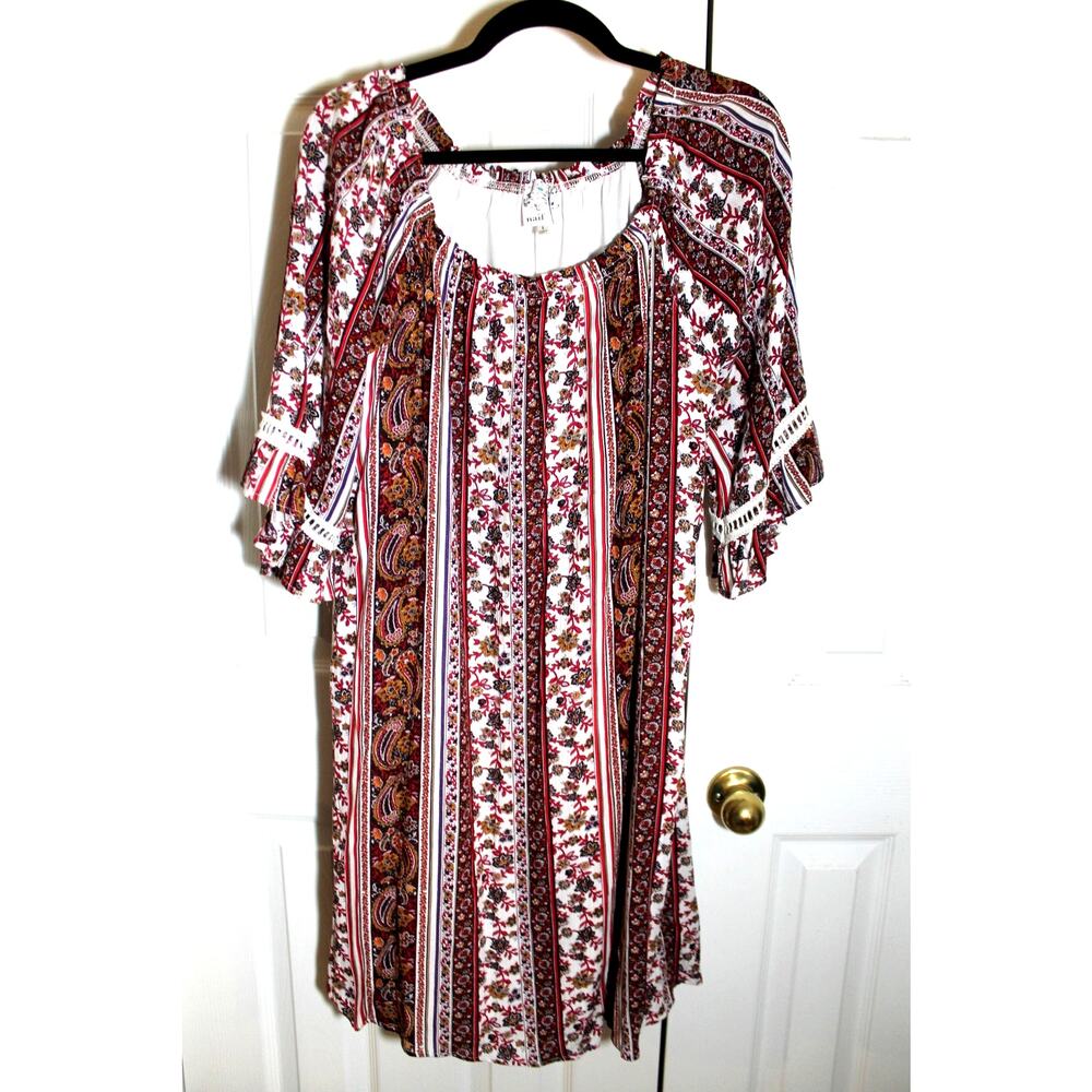 Naif Boho Paisley Shift Dress sz L